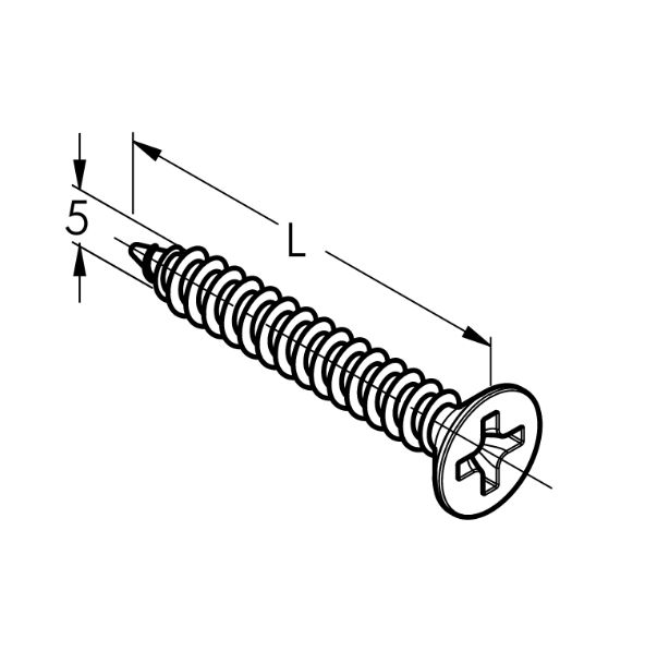 Zábradlí nerez - vruty pro držáky madla Ø5 x 60 mm/V2A 